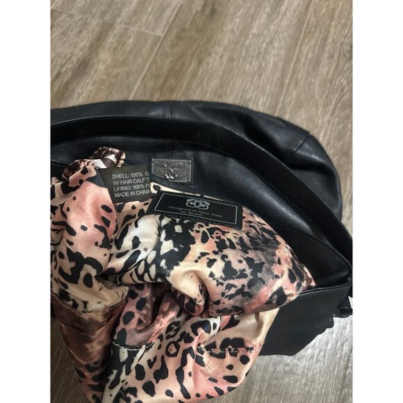 Original by Sharif Patchwork Genuine Leather Cowhide Suede Hobo Purse Black Bag - Picture 5 of 12